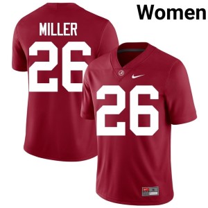 Alabama Crimson Tide Official Jam Miller Crimson #26 Women College Football Jerseys 191817-330