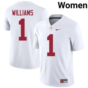 UA Crimson Tide Jameson Williams College Football #1 University Womens White Jerseys 603565-307