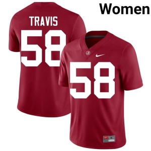 Alabama Official College Football #58 Crimson Jamison Travis Women Jersey 688468-544
