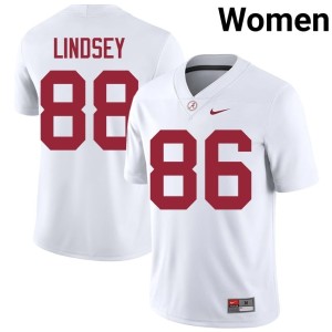 UA Crimson Tide White College Football #88 Women's Jay Lindsey Game Jersey 187206-987
