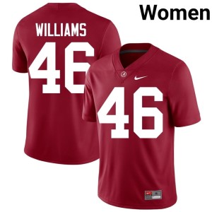 Bama Crimson College Football #46 Jay Williams Player Womens Jerseys 157542-158