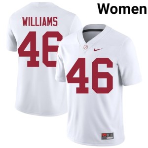 Crimson Tide #46 Official White Womens College Football Jay Williams Jerseys 287653-292