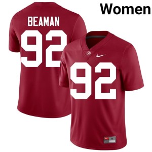 UA College Football Jeremiah Beaman #92 Crimson Game Women's Jerseys 192926-644