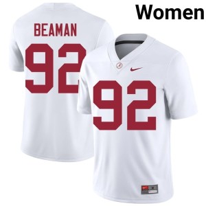 Bama Women's Jeremiah Beaman Official #92 White College Football Jersey 153188-229