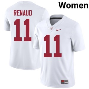 UA Crimson Tide College Football Jordan Renaud #11 White Alumni Women's Jersey 809342-785