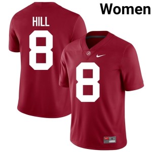 Bama #8 College Football Womens High School Justin Hill Crimson Jerseys 998218-518