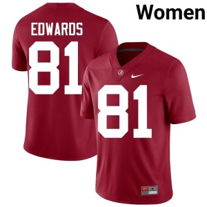 Alabama Kaleb Edwards Women's Crimson College Football #81 Alumni Jerseys 364824-763