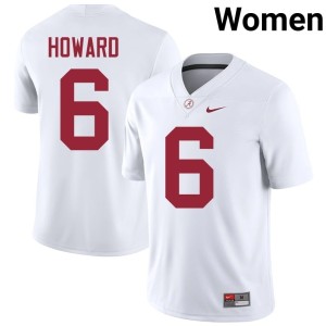 UA Crimson Tide #6 Replica Kameron Howard College Football White Women Jersey 254424-472