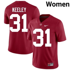 Bama #31 Stitched College Football Crimson Keon Keeley Womens Jersey 284102-663