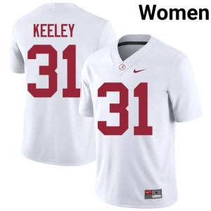 UA White Keon Keeley Women #31 Game College Football Jerseys 727254-153