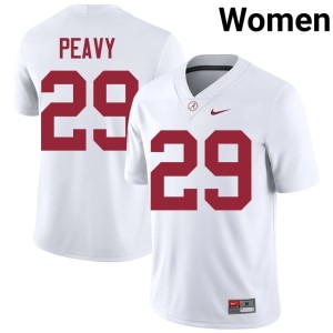 UA Crimson Tide White #29 College Football Kolby Peavy Women NCAA Jersey 468835-387