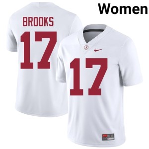 Bama Lotzeir Brooks College Football NCAA Women's #17 White Jersey 220575-305