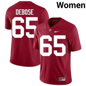 Crimson Tide College Football NCAA Crimson #65 Womens Micah DeBose Jerseys 429078-300