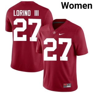 UA Michael Lorino III #27 Crimson College Football Limited Womens Jersey 227195-498