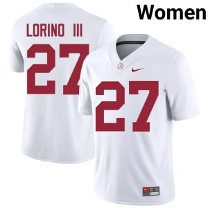 Go Bama #27 College Football Alumni White Women Michael Lorino III Jersey 651051-994