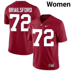 Bama #72 Womens College Football Alumni Parker Brailsford Crimson Jerseys 166697-121