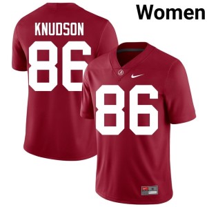 Bama #86 Womens Stitched Peter Knudson College Football Crimson Jerseys 163098-340