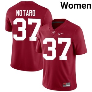 The Tide Women Replica Crimson College Football #37 Peter Notaro Jerseys 573067-372