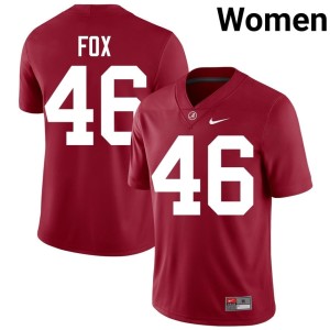 Alabama #46 College Football Peyton Fox Crimson Stitched Womens Jersey 539544-587