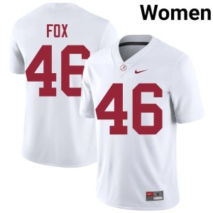 UA White Womens Peyton Fox #46 College Football Stitched Jersey 741963-826