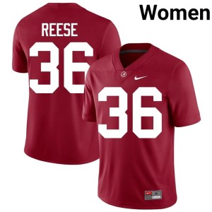 Roll Tide Embroidery QB Reese Crimson College Football #36 Womens Jerseys 943425-427
