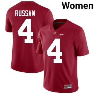 Alabama Crimson #4 Qua Russaw College Football Women's Stitched Jerseys 458956-753