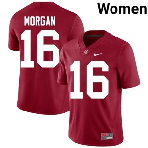 Bama Embroidery Women Red Morgan College Football Crimson #16 Jerseys 477005-361