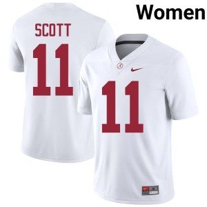 Bama Replica Women #11 White College Football Rico Scott Jerseys 299133-585