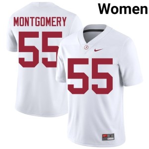 UA College Football #55 Women University Roq Montgomery White Jersey 818962-850