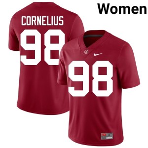 Alabama #98 Stitched Womens Tucker Cornelius Crimson College Football Jerseys 979370-683