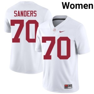 Roll Tide Women's College Football #70 University William Sanders White Jerseys 916125-419