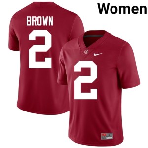 Bama Crimson #2 College Football Women's Zabien Brown Limited Jersey 209760-629