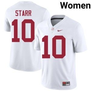 Bama #10 Alumni White College Football Bart Starr Women's Jersey 922528-524