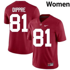 Alabama Women #81 CJ Dippre College Football Embroidery Crimson Jersey 507657-443