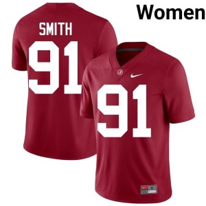 The Tide NCAA Caleb Smith Crimson College Football #91 Womens Jersey 740310-670