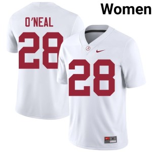 The Tide Womens Carmelo O'Neal College Football White #28 Alumni Jersey 869460-550