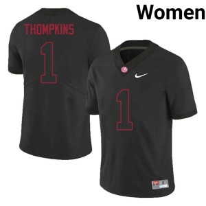 Alabama Women's Devan Thompkins Embroidery Black #1 College Football Jerseys 581935-670