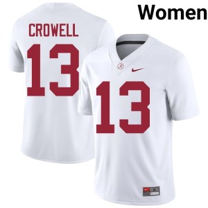 Bama Women High School #13 White College Football EJ Crowell Jersey 652537-762
