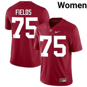 Alabama Crimson Tide Women's #75 Crimson College Football Stitched Ethan Fields Jerseys 579145-996