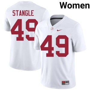 Roll Tide College Football #49 Ethan Stangle Womens Limited White Jersey 165645-899