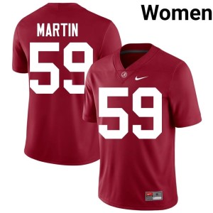 Roll Tide Women's Alumni Crimson JD Martin #59 College Football Jersey 899210-859