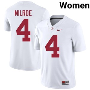UA Crimson Tide College Football High School White #4 Women's Jalen Milroe Jerseys 253296-406