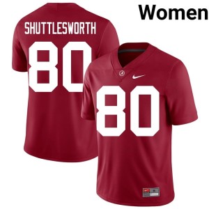 Crimson Tide #80 College Football Women Jaxon Shuttlesworth Crimson 2026-27 Jersey 523854-215