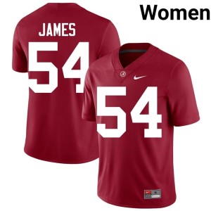 Bama College Football Crimson Women's Jayvin James University #54 Jersey 788515-581