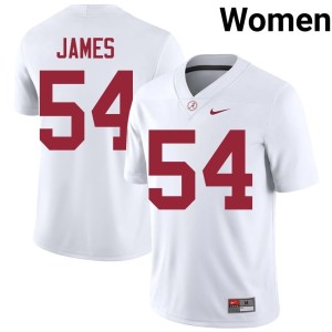 Bama Women's Stitched Jayvin James #54 White College Football Jersey 682905-324