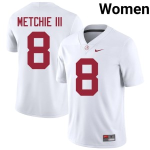 Bama Limited College Football White Women #8 John Metchie III Jersey 241371-111