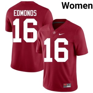 Bama Jorden Edmonds High School Crimson #16 Women College Football Jersey 775794-112