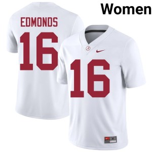 Bama Player White College Football #16 Women Jorden Edmonds Jersey 206973-832