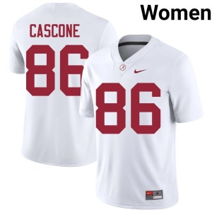 Bama College Football Jude Cascone #86 University White Womens Jerseys 893617-695