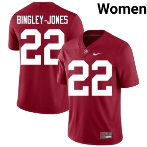 Bama Crimson #22 Kedrick Bingley-Jones College Football 2026 Women's Jersey 949957-555